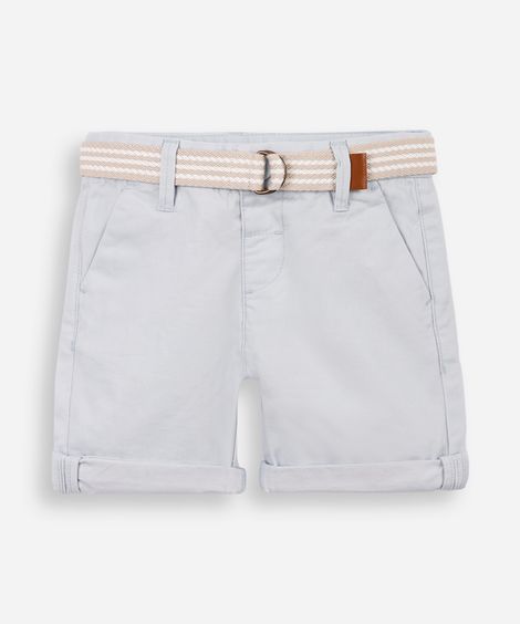 bermuda infantil de sarja com cinto azul