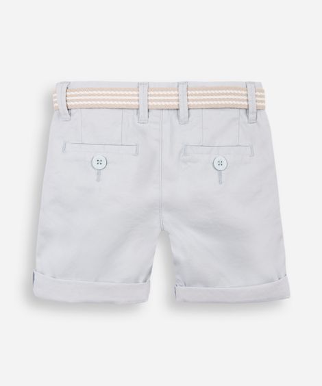 bermuda infantil de sarja com cinto azul