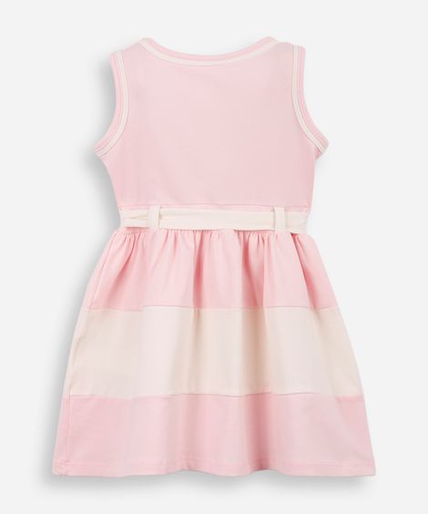 vestido infantil listrado rosa