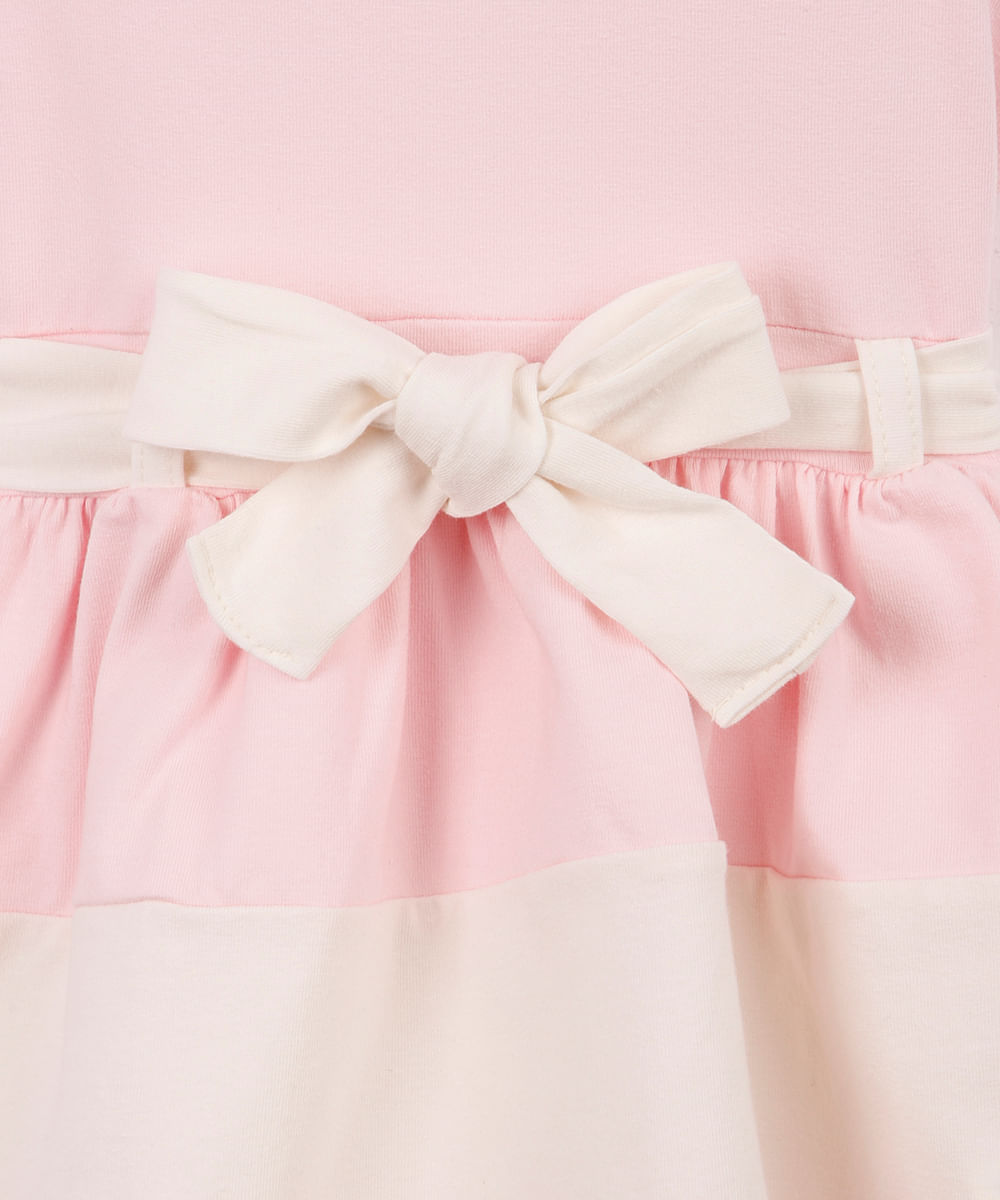 vestido infantil listrado rosa
