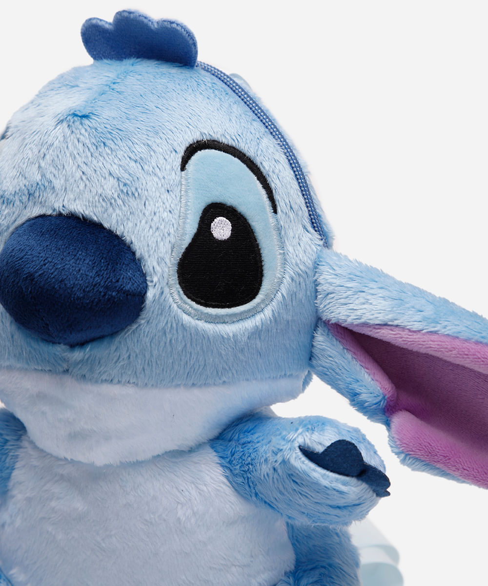 mochila infantil de pelúcia stitch azul