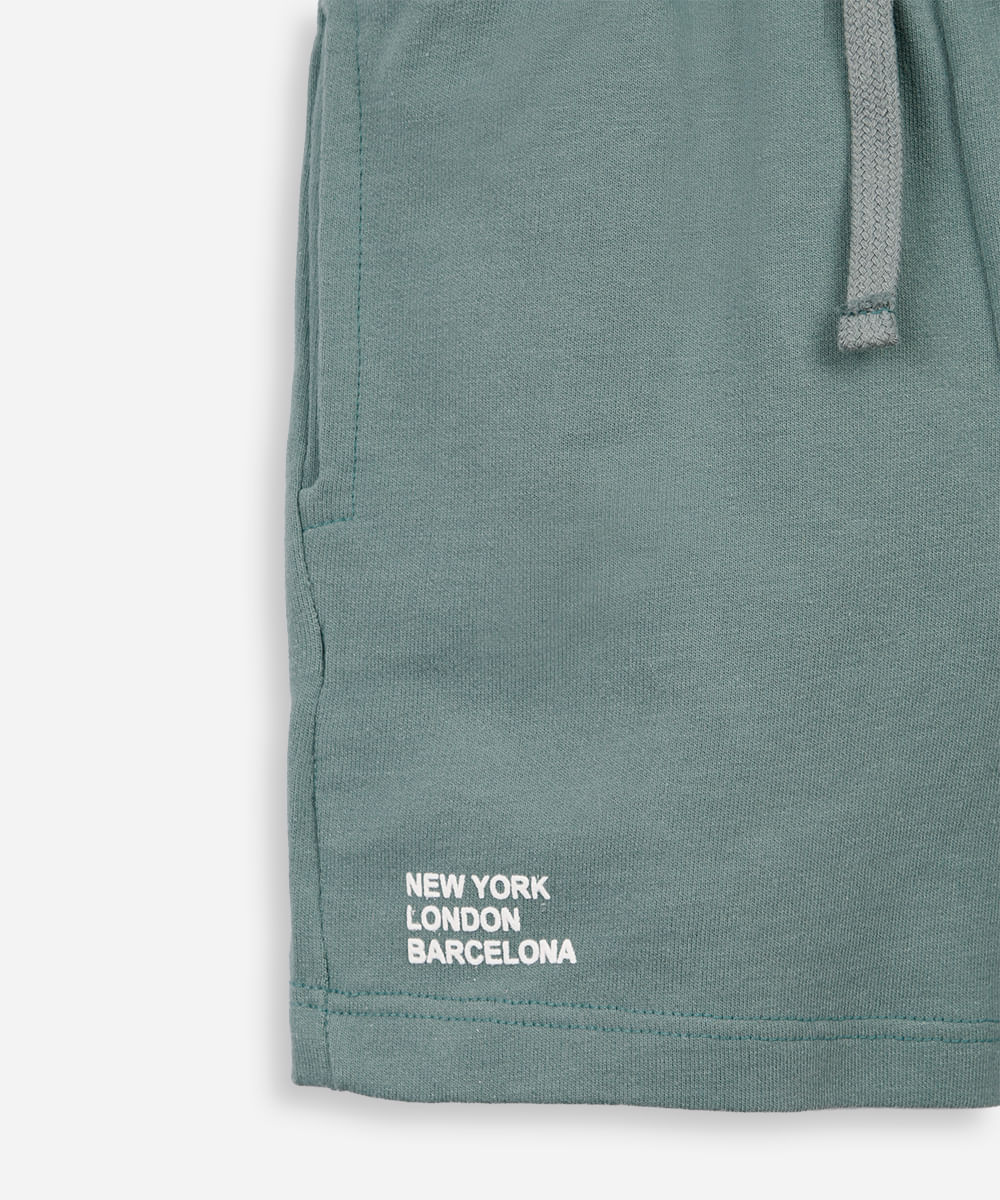 conjunto curto infantil de algodão estampado verde