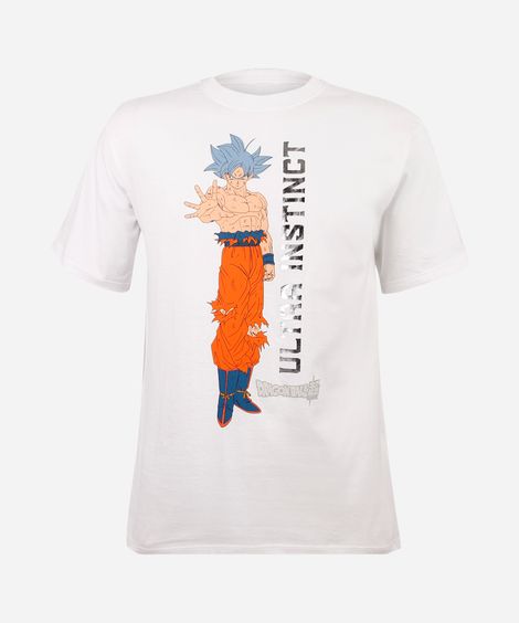 camiseta juvenil de algodão dragon ball off white