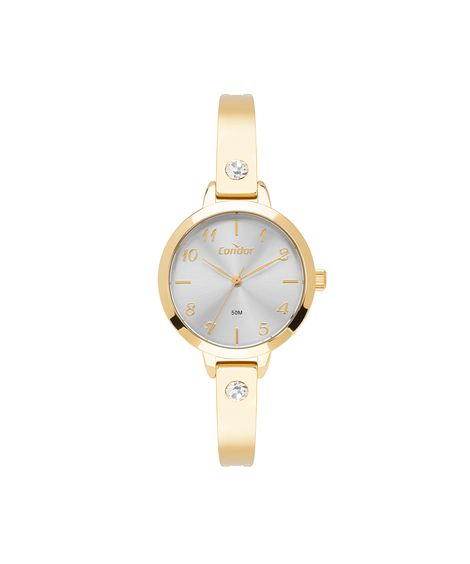 relógio feminino condor analógico co2035nqc5k dourado