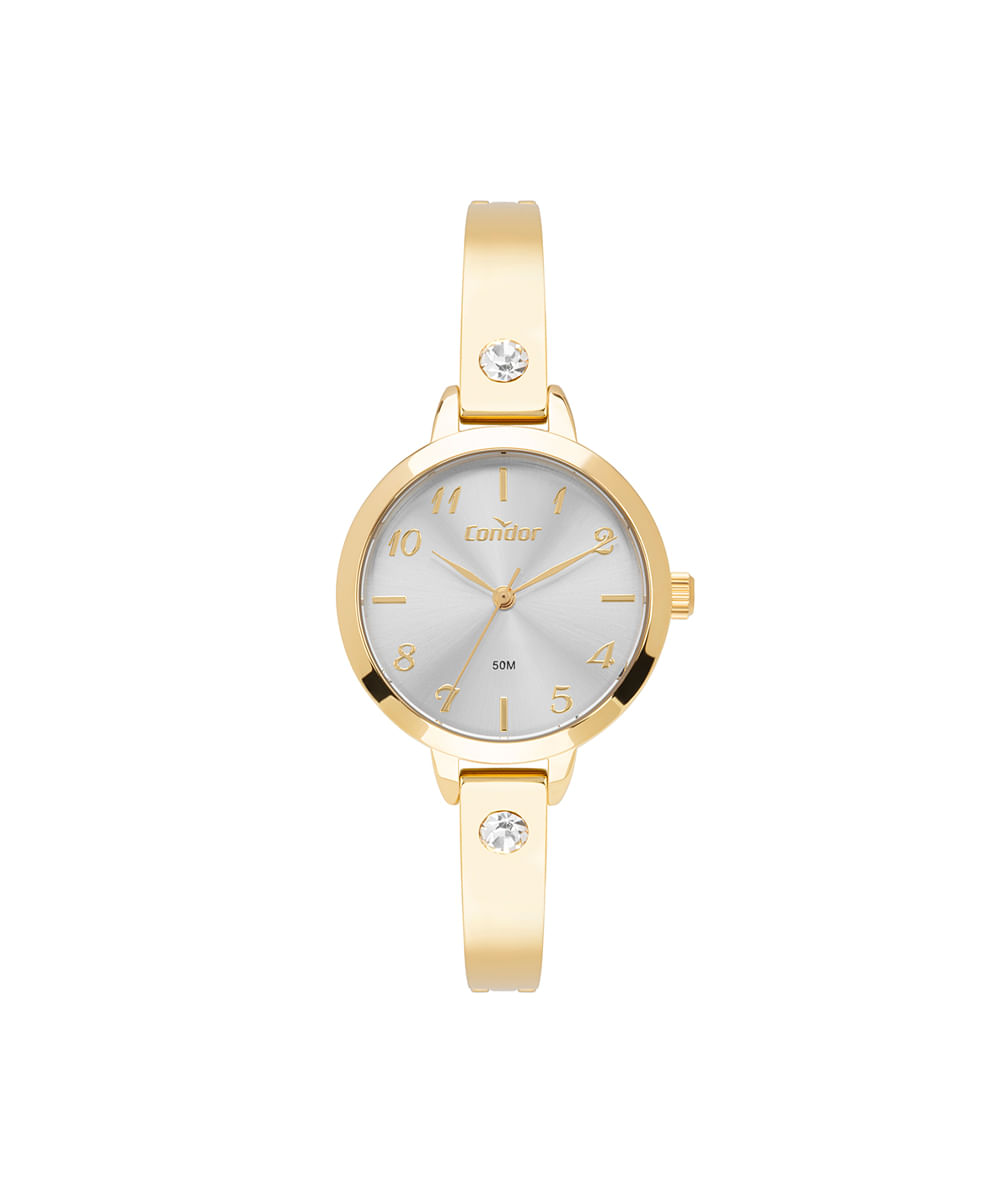 relógio feminino condor analógico co2035nqc5k dourado