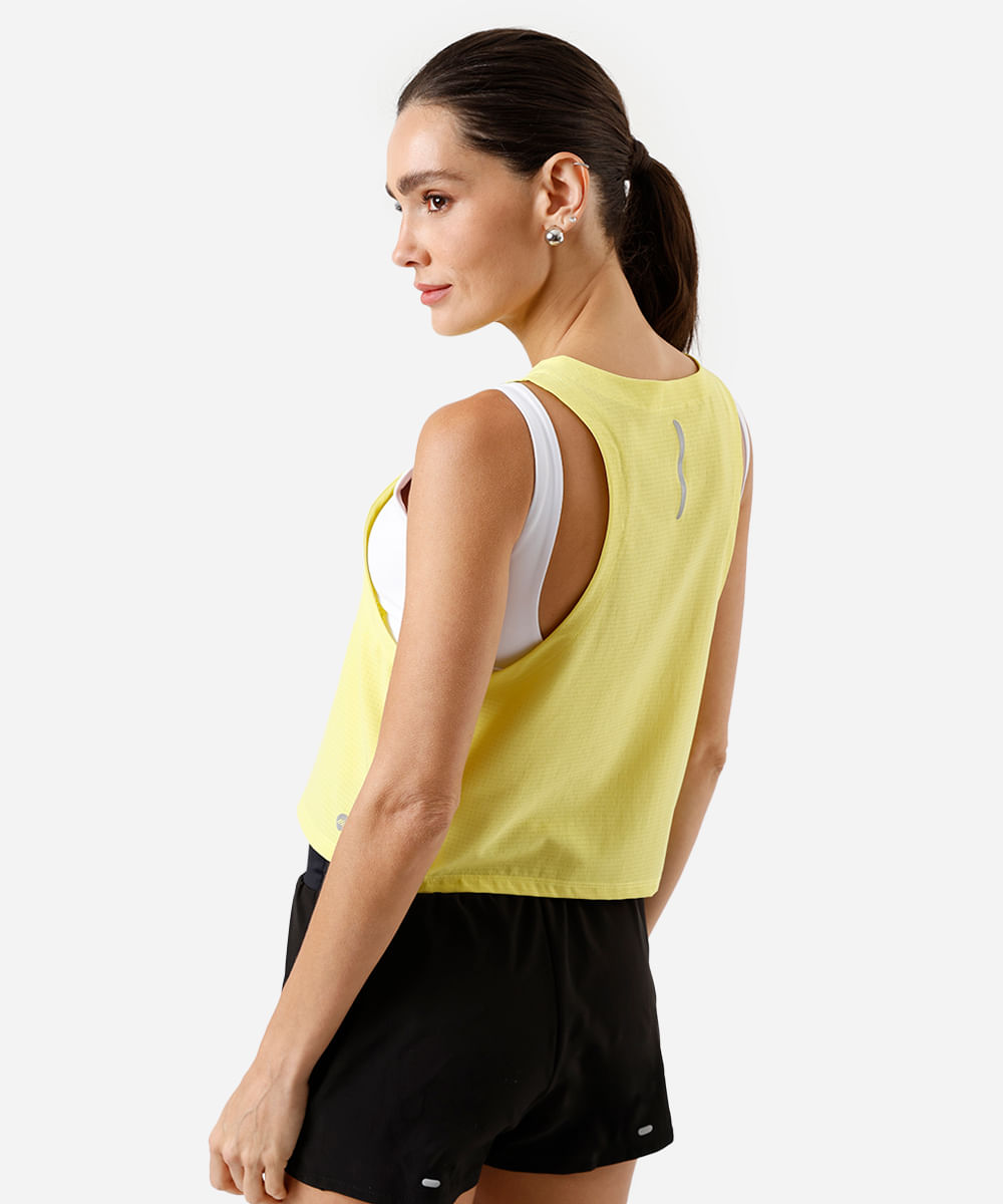 cropped feminino esportivo com refletivo verde
