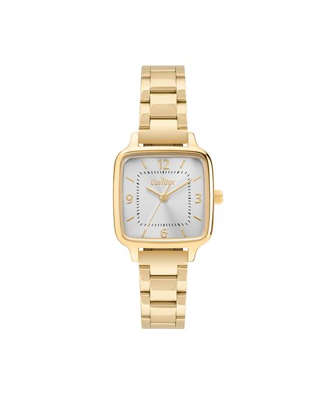 kit relógio feminino condor analógico co2035nssk4k dourado