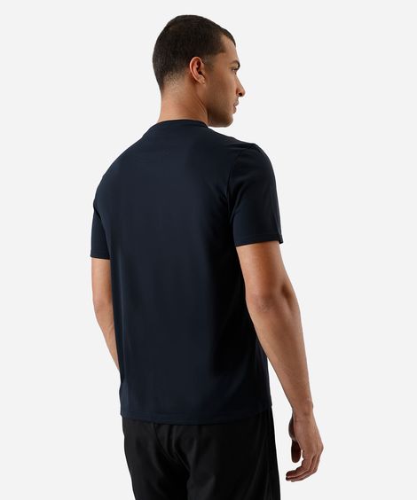 camiseta esportiva masculina de poliamida estampada preta