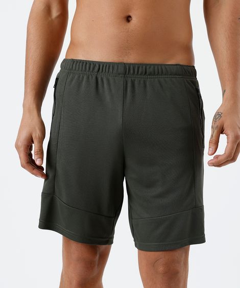 bermuda esportiva masculina com recortes verde