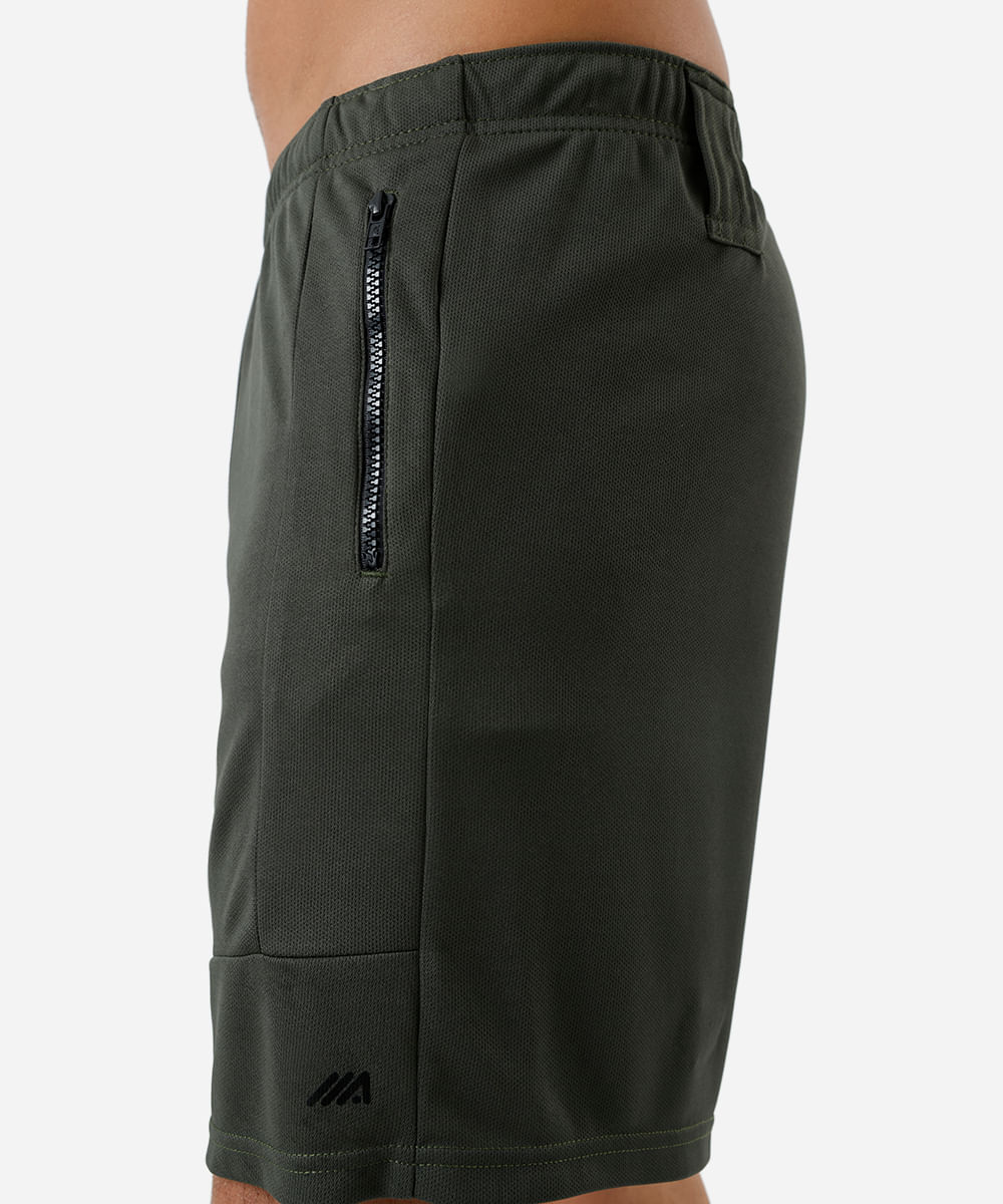 bermuda esportiva masculina com recortes verde