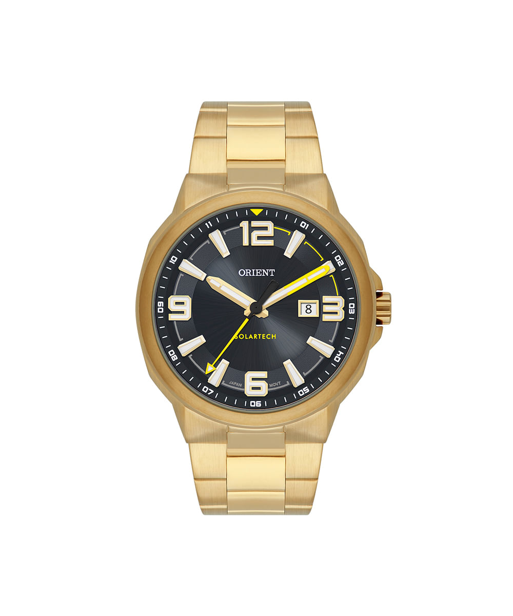 relógio masculino orient analógico calendário mgss1302p2kx dourado