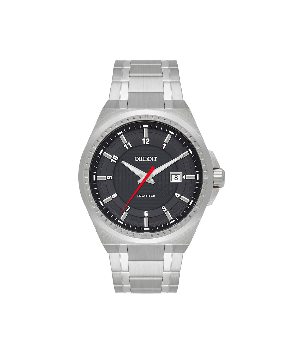 relógio masculino orient analógico calendário mbss1503p2sx prateado