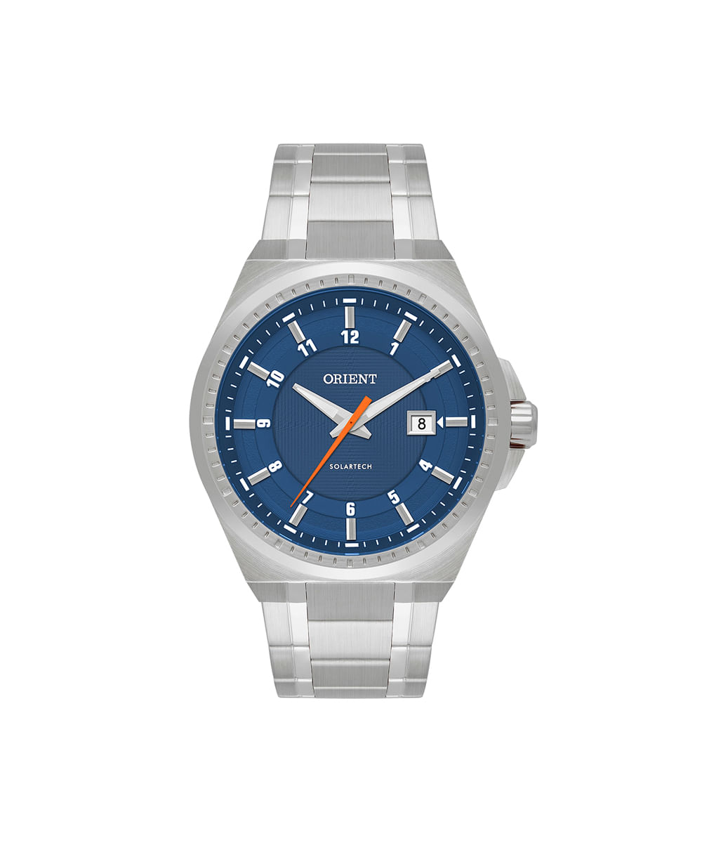 relógio masculino orient analógico calendário mbss1503d2sx prateado