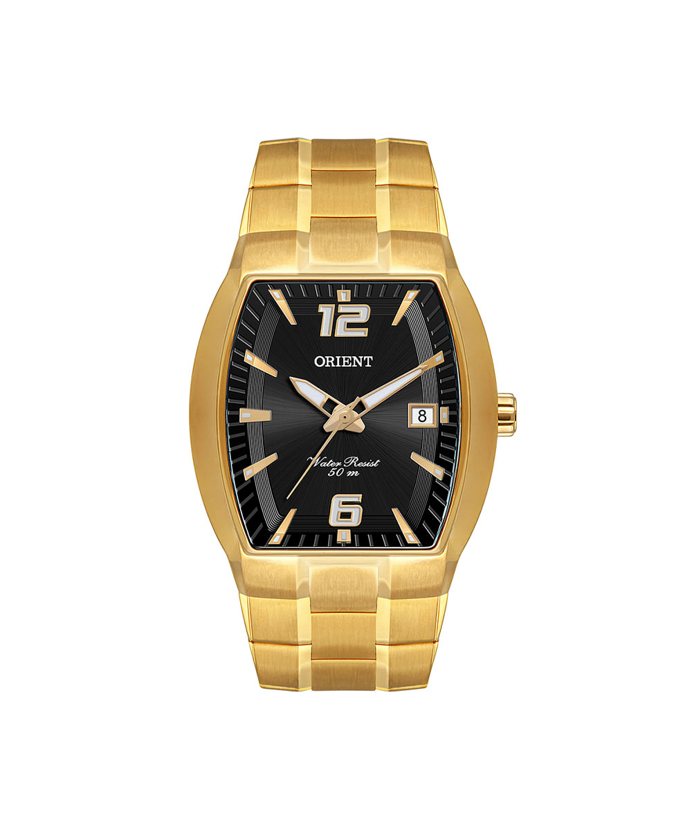 relógio masculino orient analógico calendário ggss1017p2kx dourado