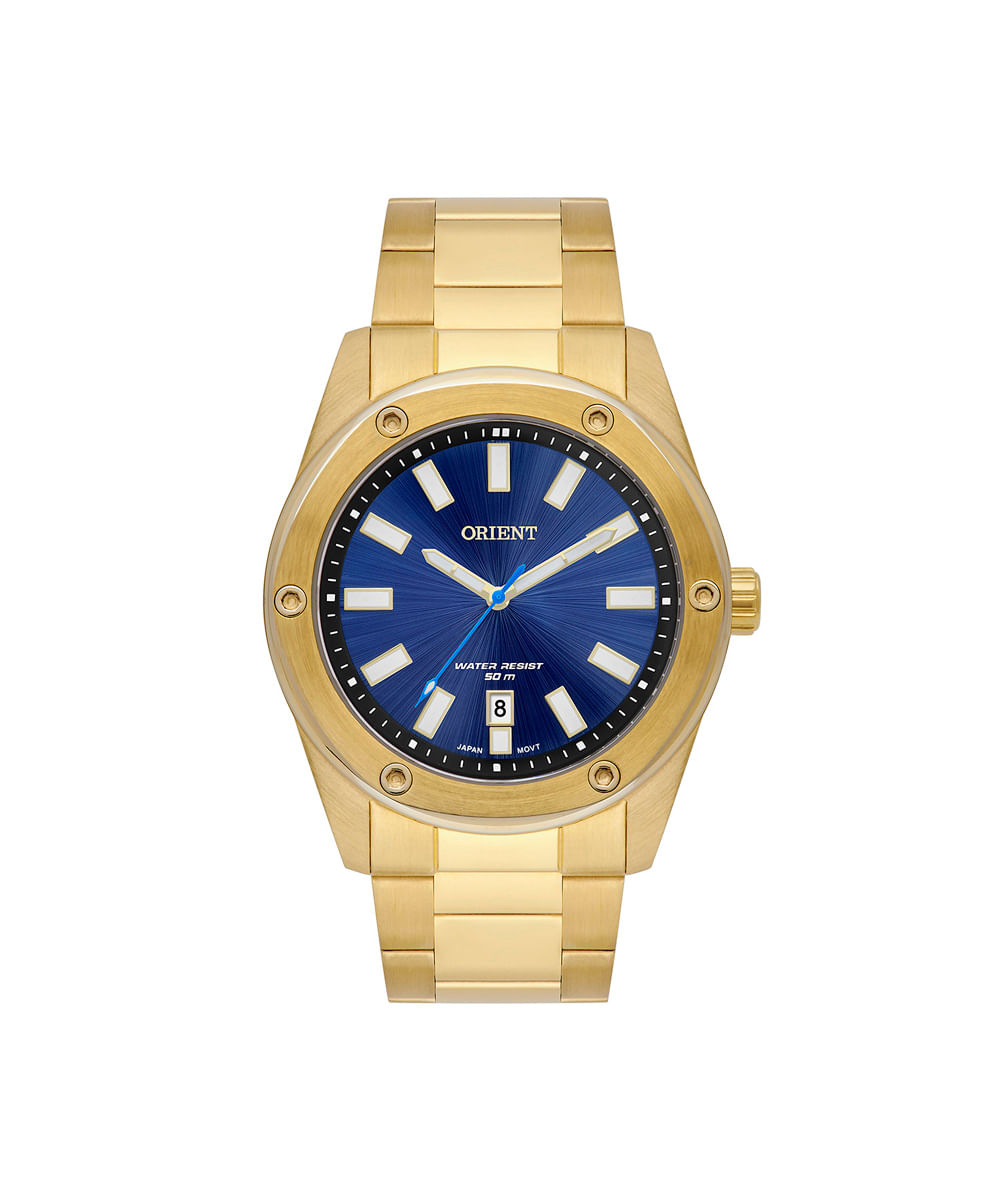 relógio masculino orient analógico calendário mgss1265d1kx dourado