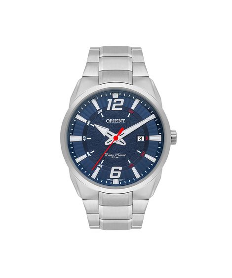 relógio masculino orient analógico calendário mbss1461d2sx prateado