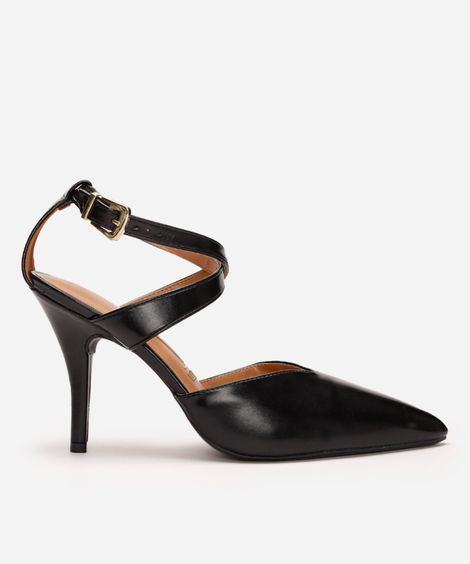 scarpin bico fino salto fino vizzano preto