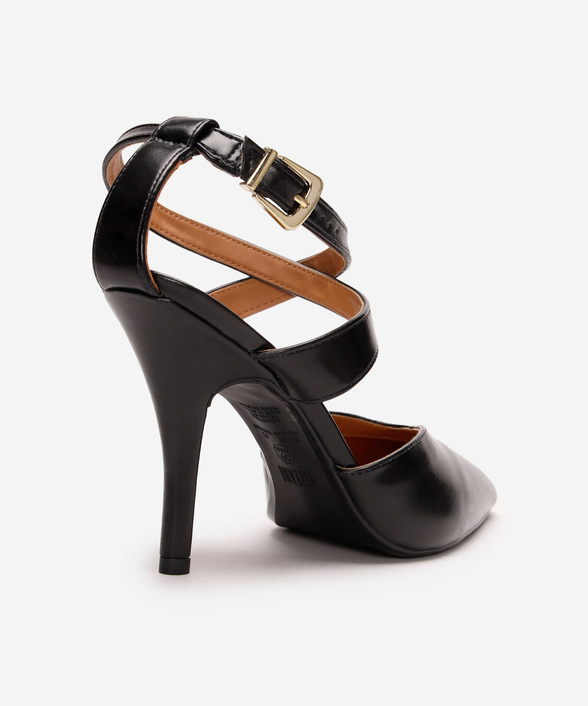 scarpin bico fino salto fino vizzano preto