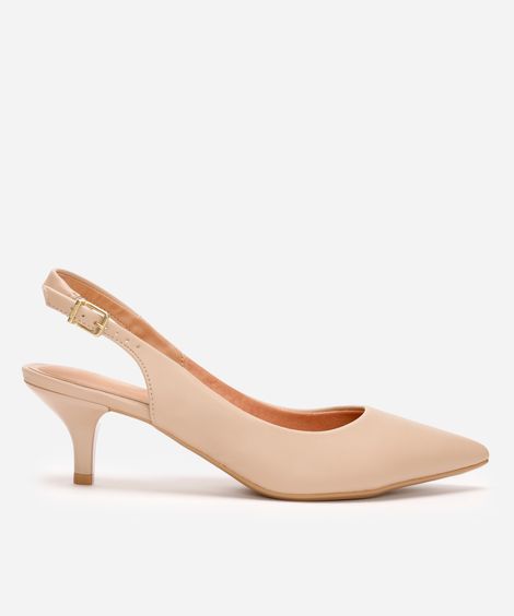 scarpin bico fino salto fino vizzano bege