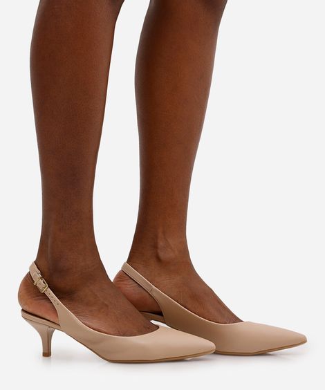 scarpin bico fino salto fino vizzano bege