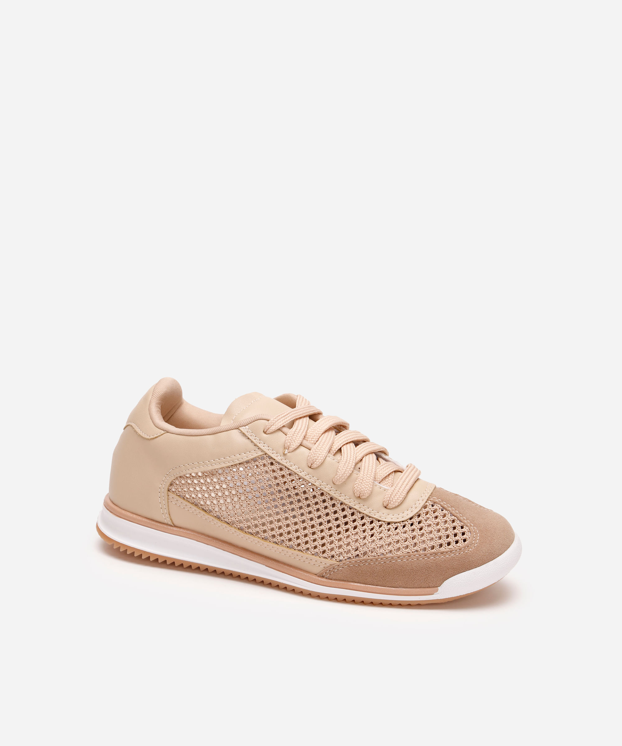 tênis feminino jogging com telinha nude