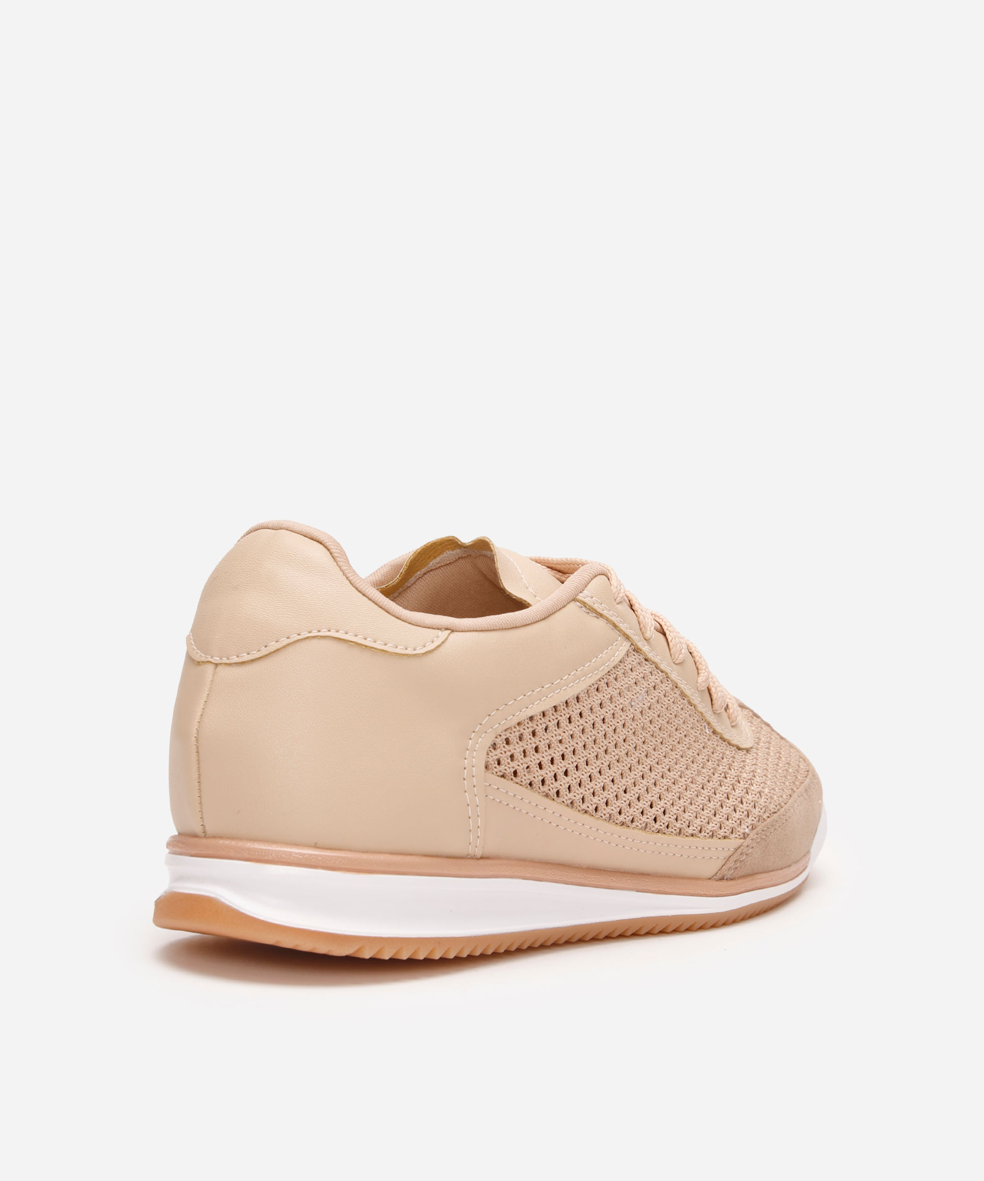 tênis feminino jogging com telinha nude