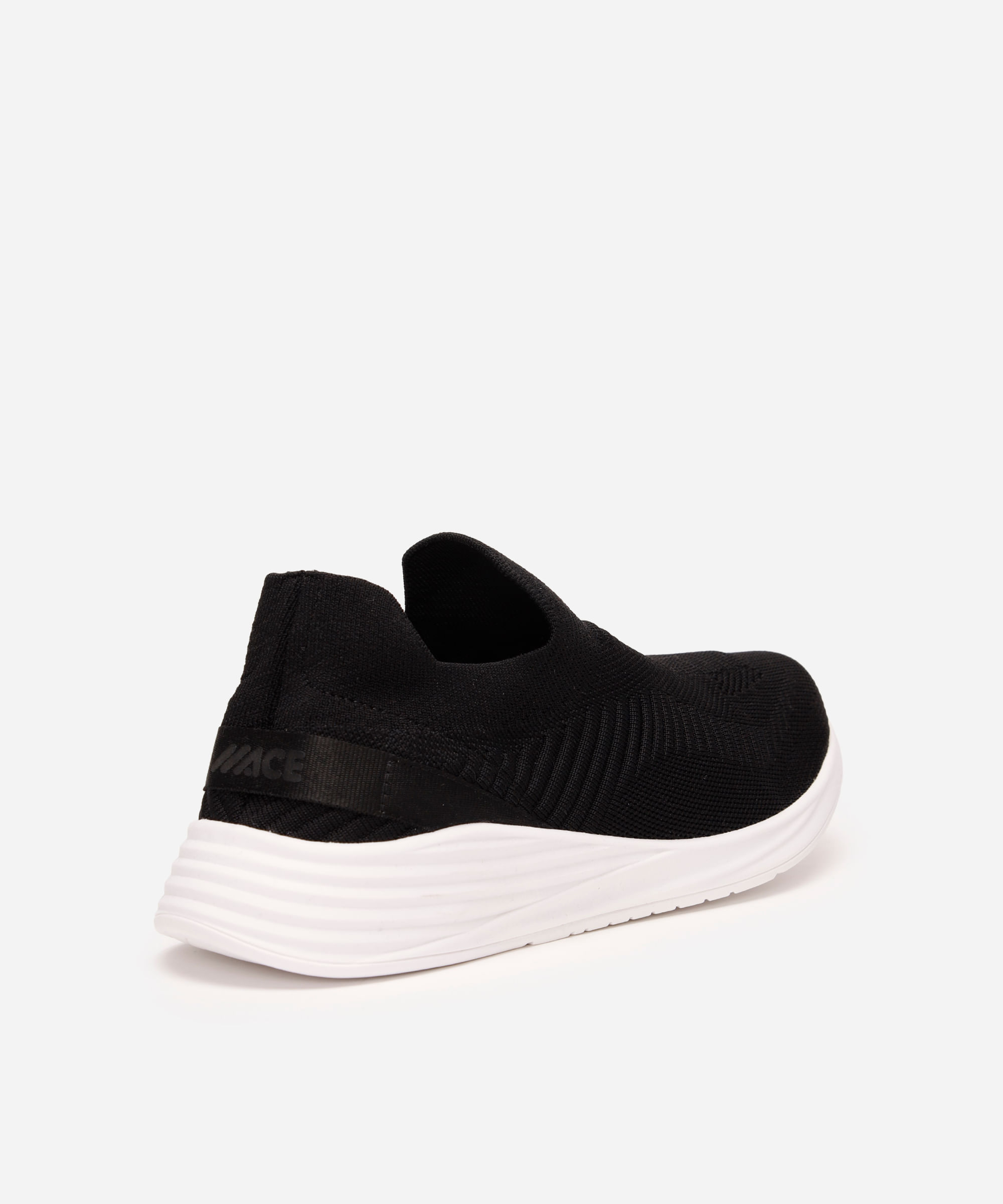 tênis knit esportivo texturizado preto