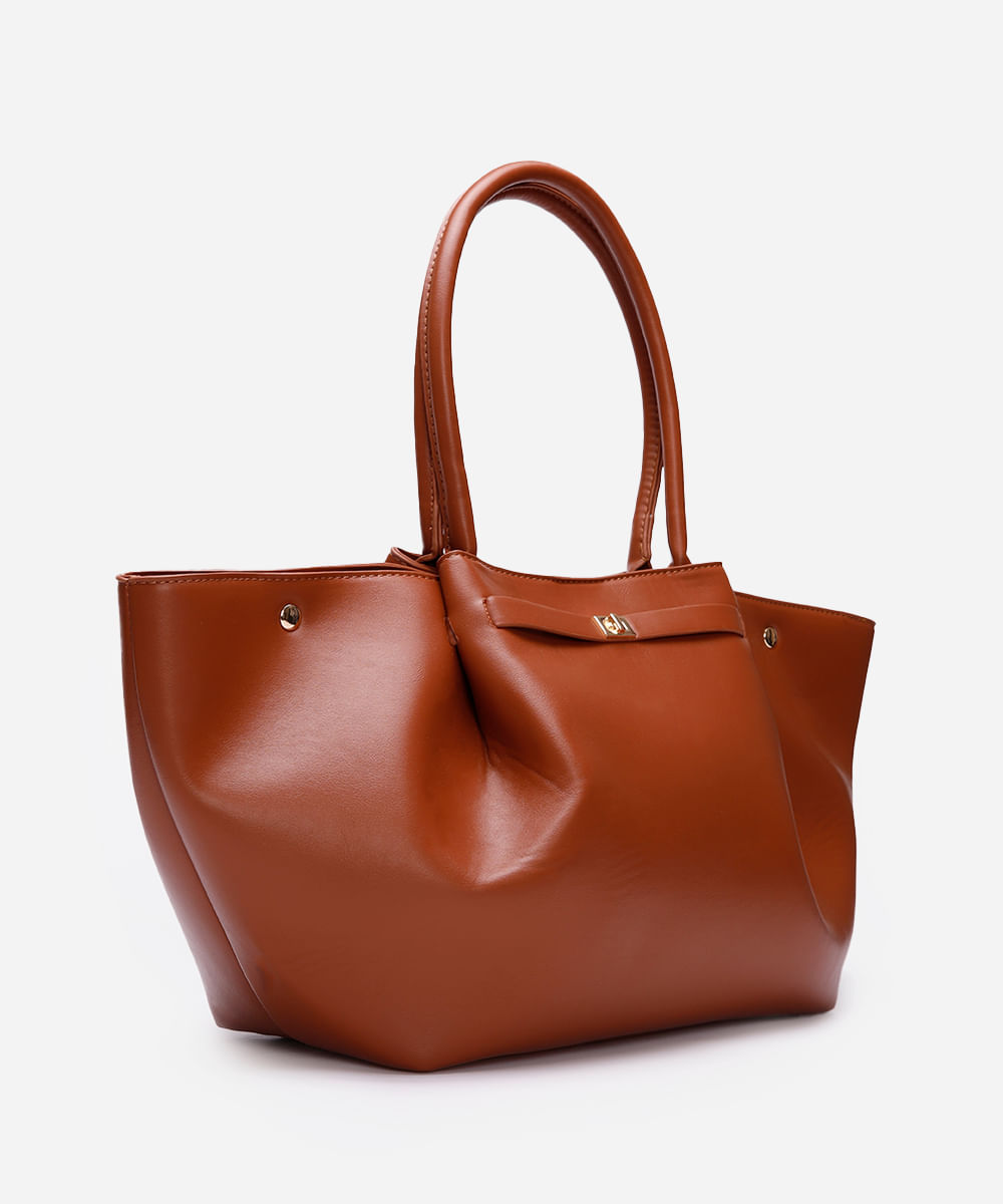 bolsa shopper com alça estruturada mindset marrom