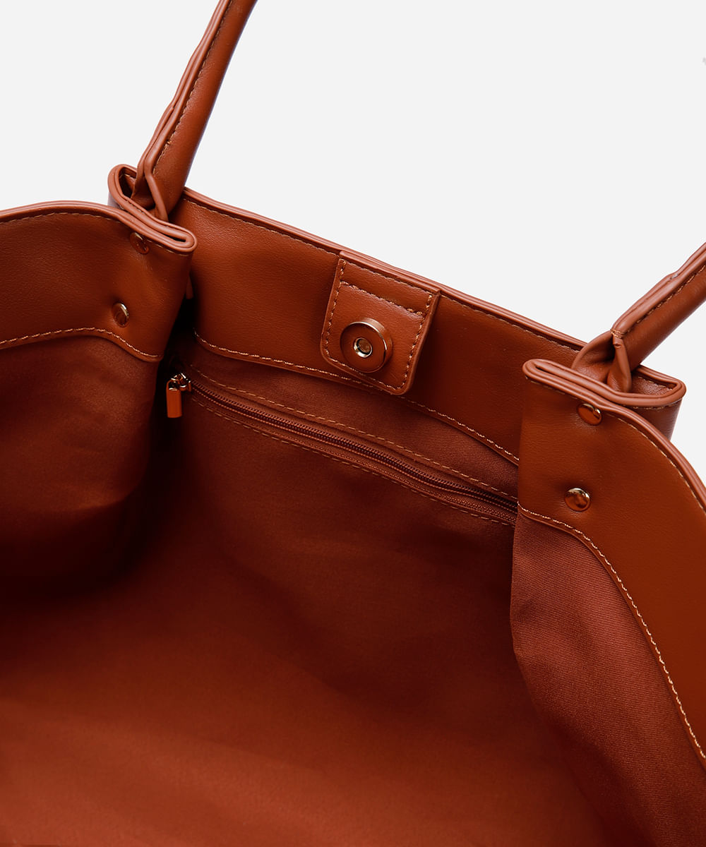 bolsa shopper com alça estruturada mindset marrom