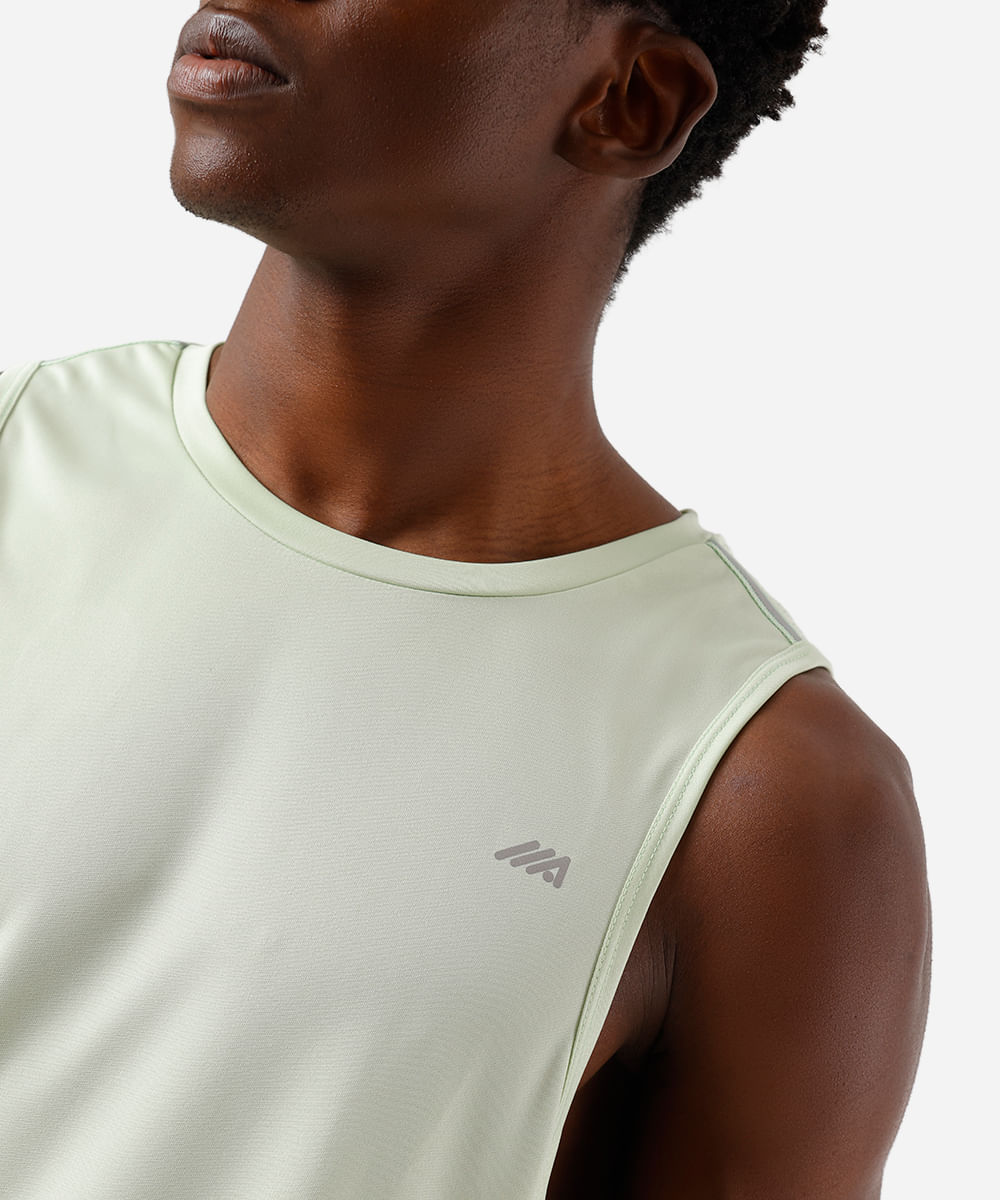 regata masculina com reflexivo verde