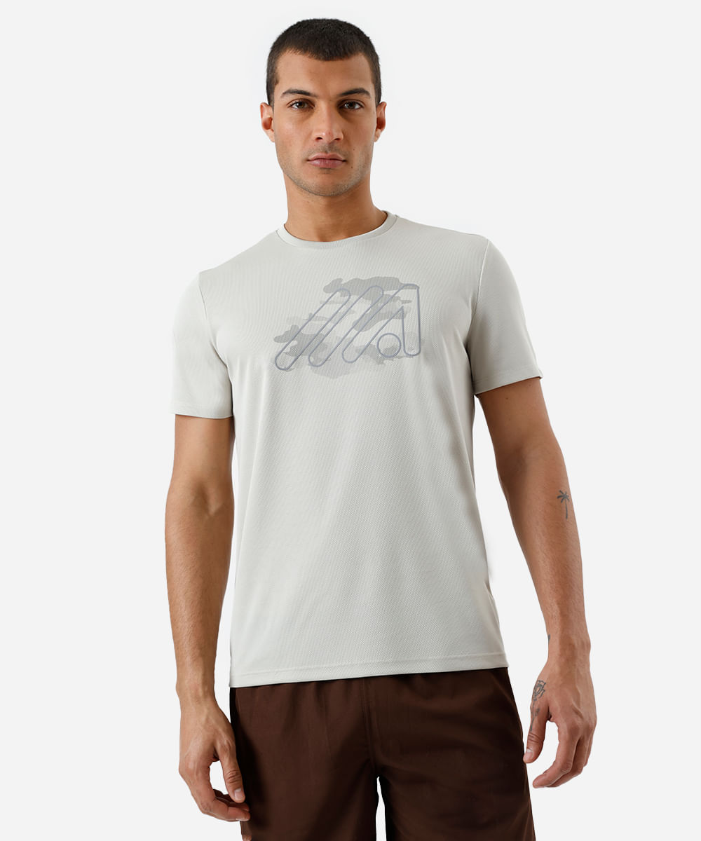 camiseta masculina esportiva camuflada bege
