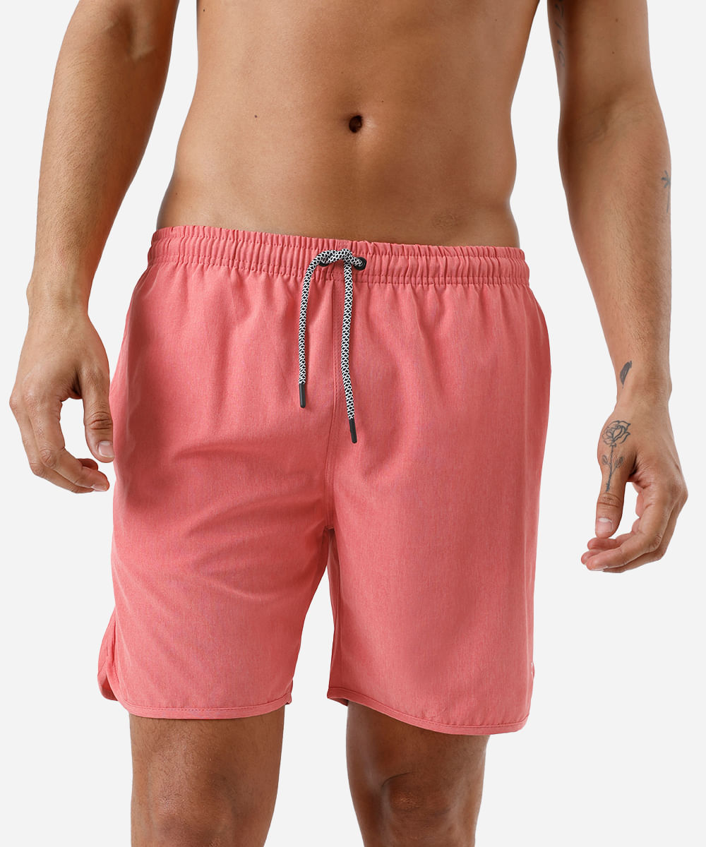 short masculino cós elástico vermelho