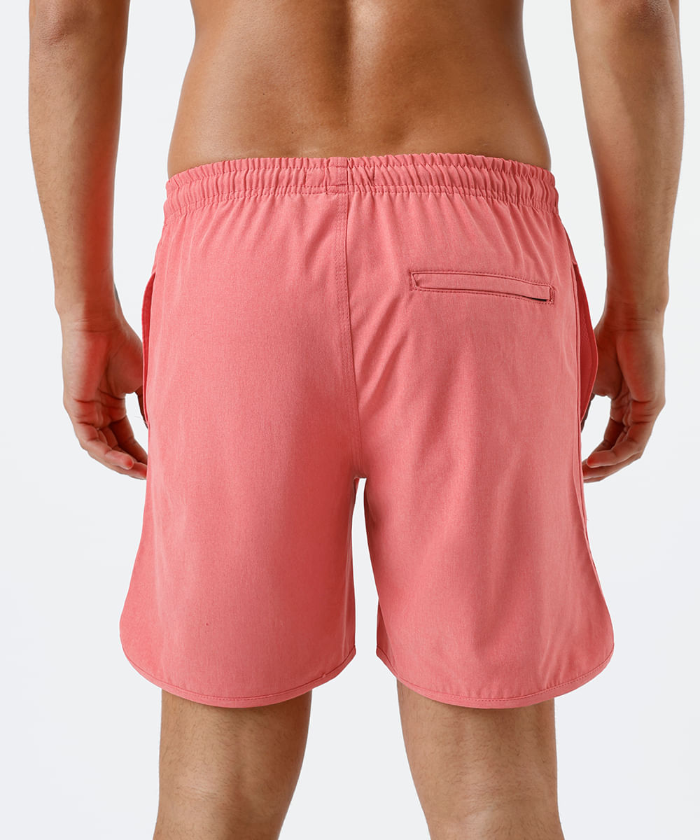 short masculino cós elástico vermelho