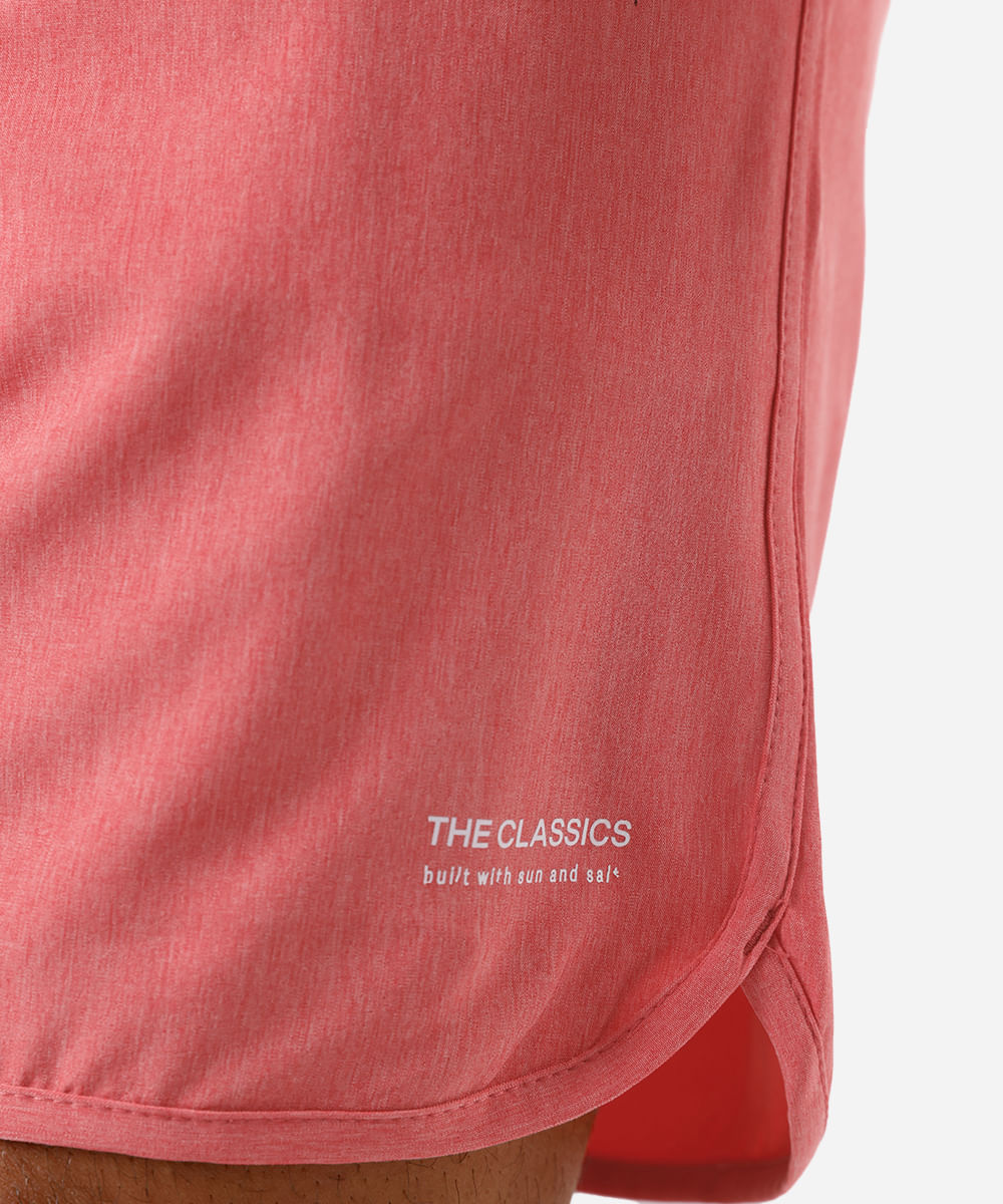 short masculino cós elástico vermelho