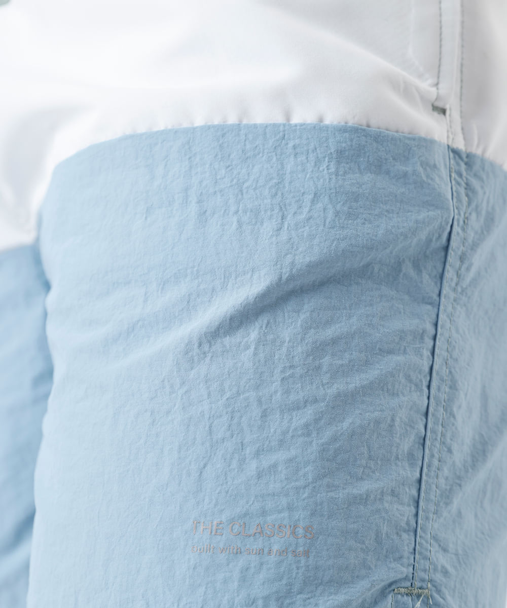 short masculino de poliamida com recortes cós elástico verde