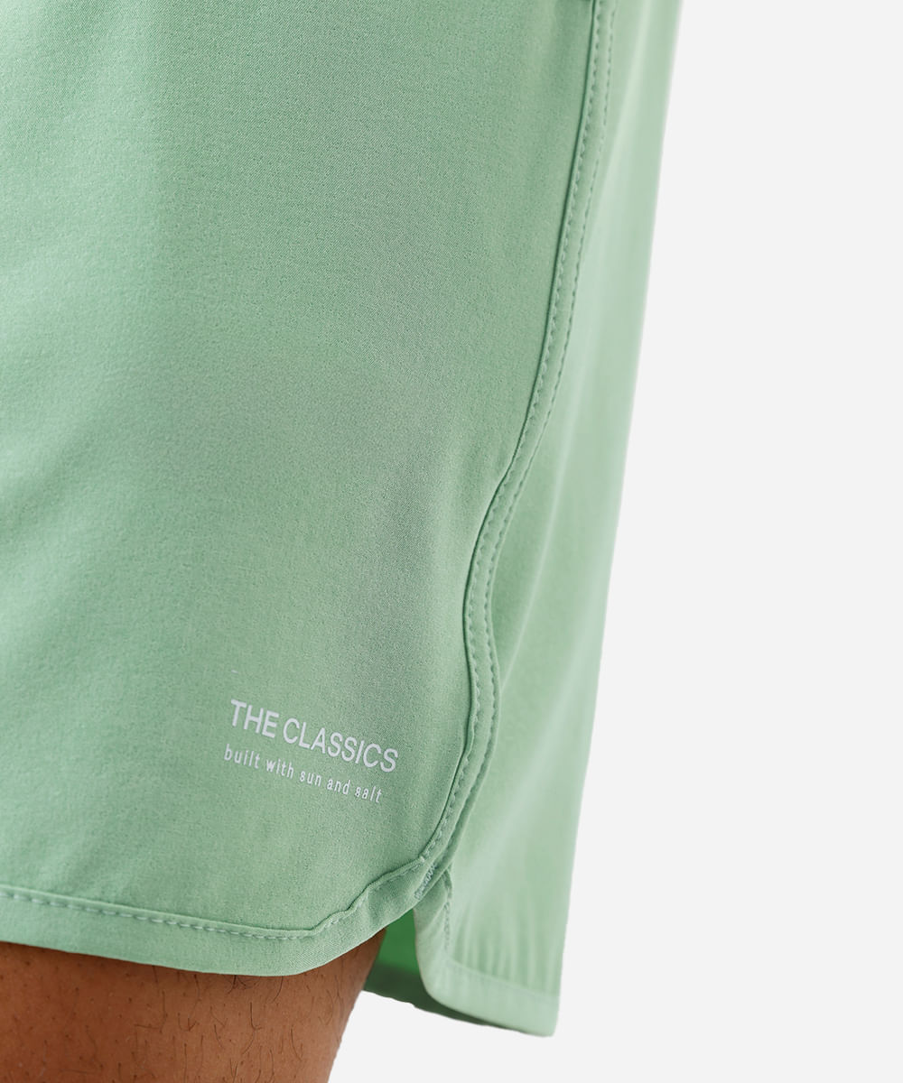 short masculino cós elástico verde