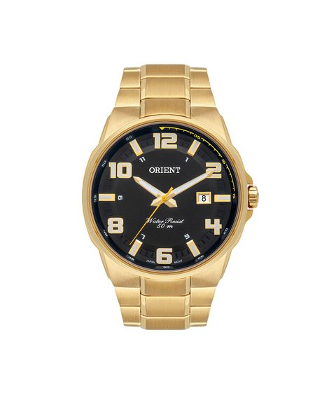 relógio masculino orient analógico calendário mgss1186p2kx dourado
