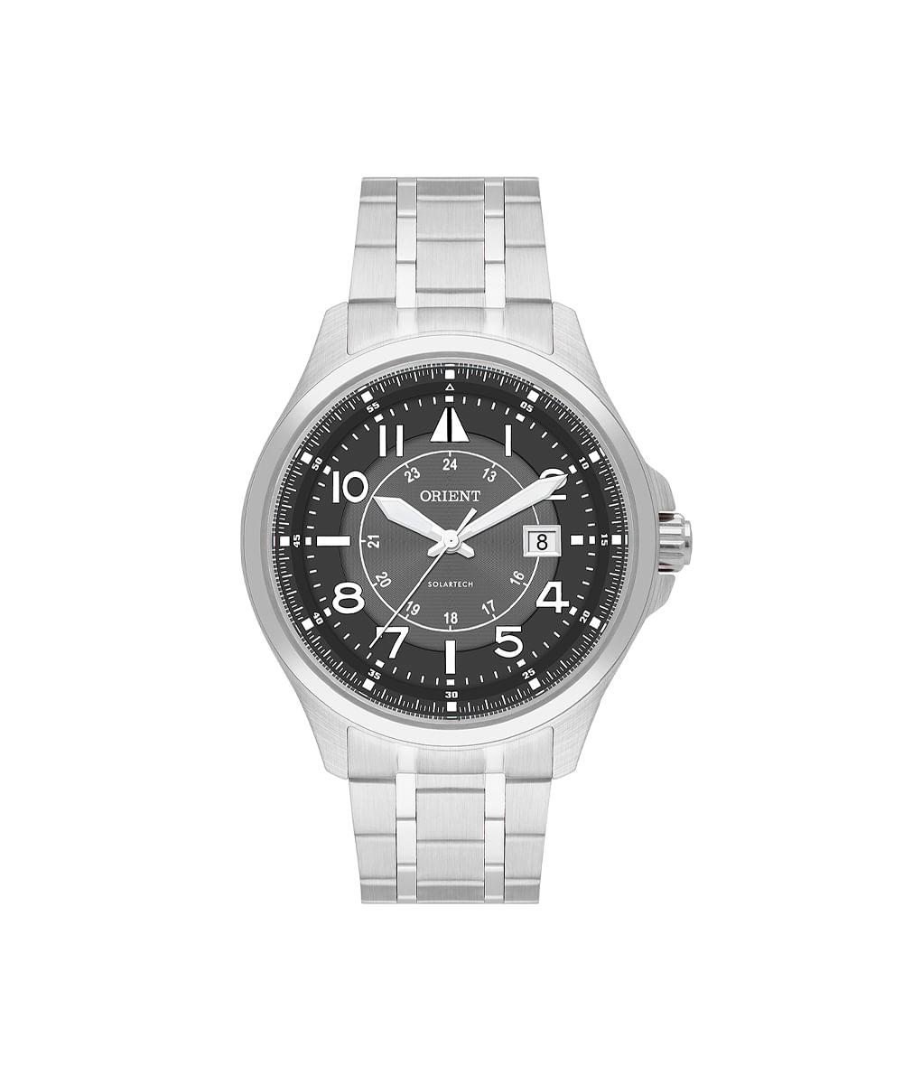 relógio masculino orient analógico calendário mbss1504p2sx prateado