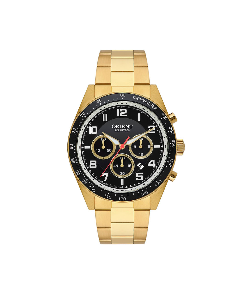 relógio masculino orient cronógrafo mgssc047p2kx dourado