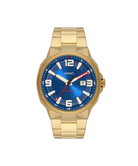 relógio orient analógico calendário mgss1302d2kx dourado
