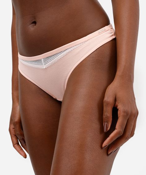 kit de 2 calcinhas femininas em malha canelada  colorido