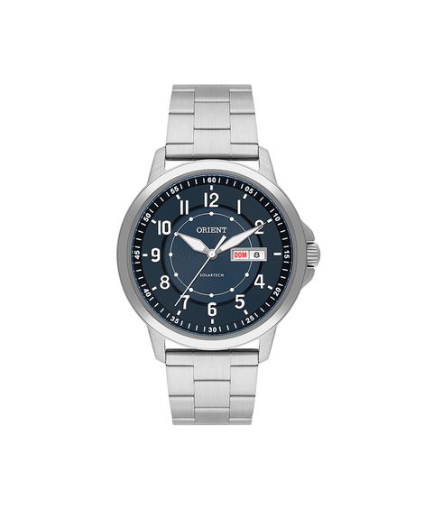relógio masculino orient analógico calendário mbss1508d2sx prateado
