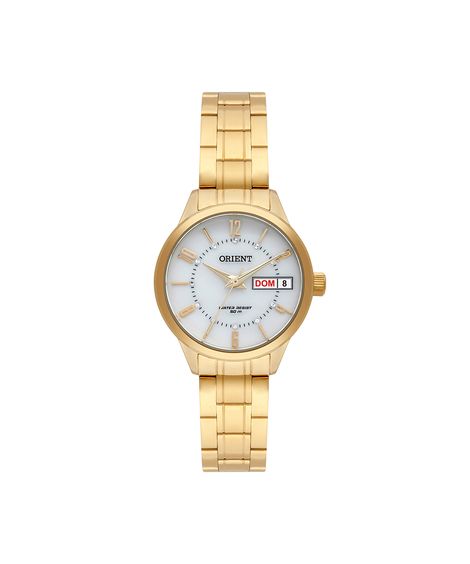 relógio feminino orient analógico calendário fgss2004b2kx dourado