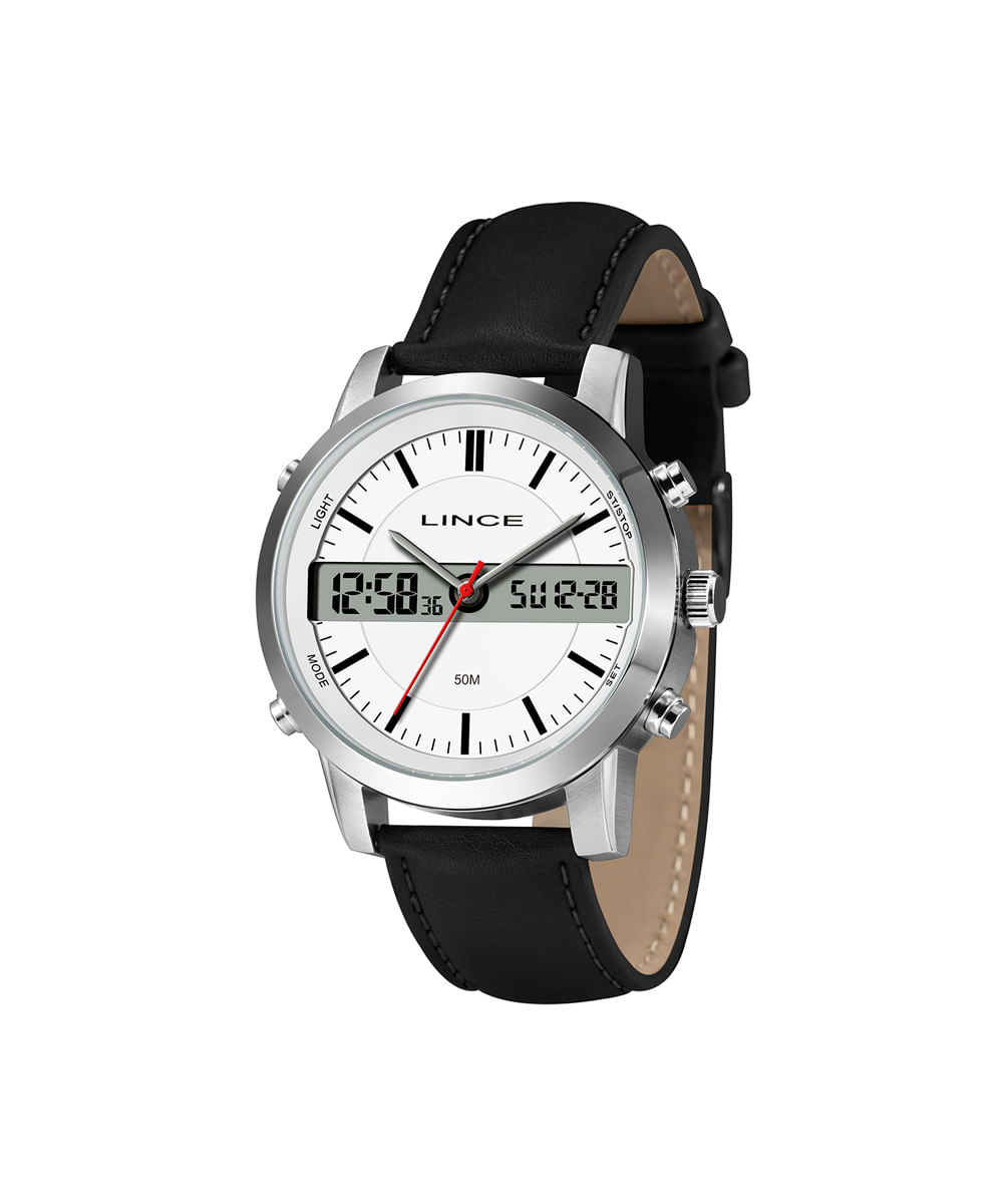 relógio masculino lince analógico digital mac4763l46b1px prateado