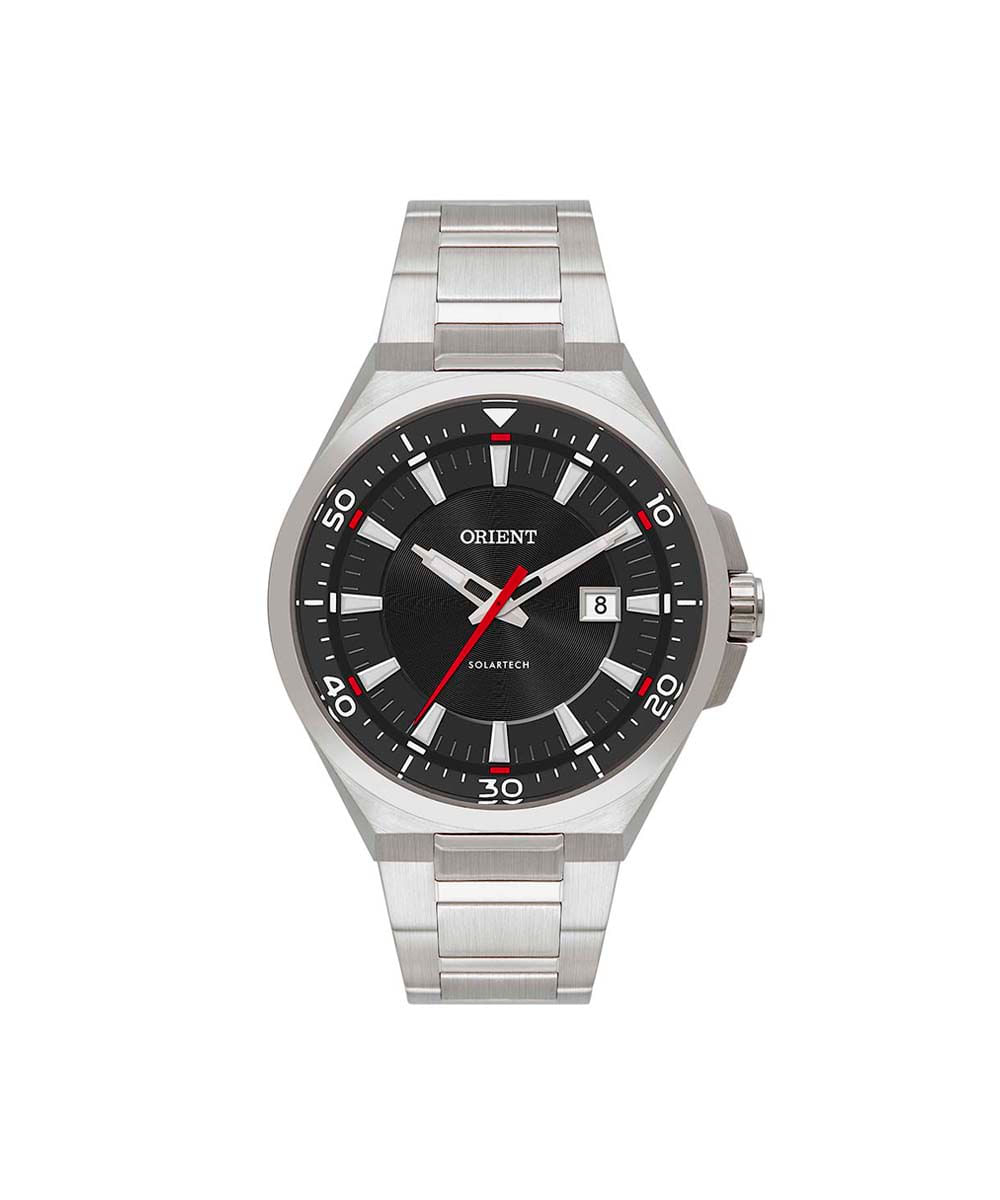 relógio masculino orient analógico calendário mbss1502p1sx prateado