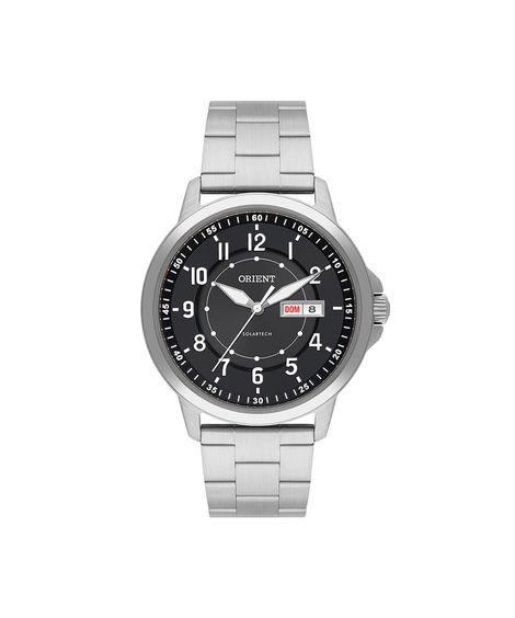relógio masculino orient analógico calendário mbss1508p2sx prateado
