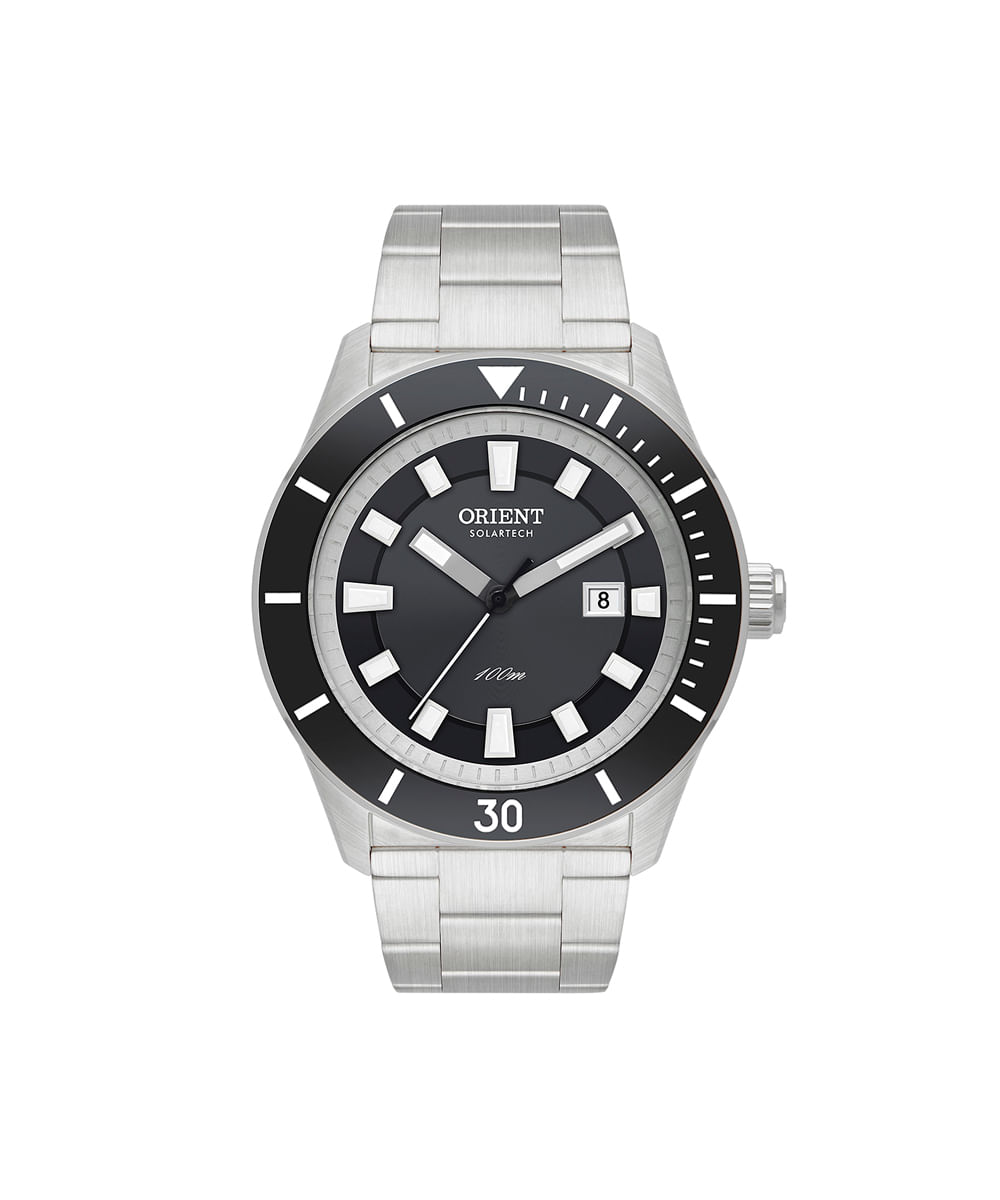 relógio masculino orient analógico calendário mbss1499g1sx prateado