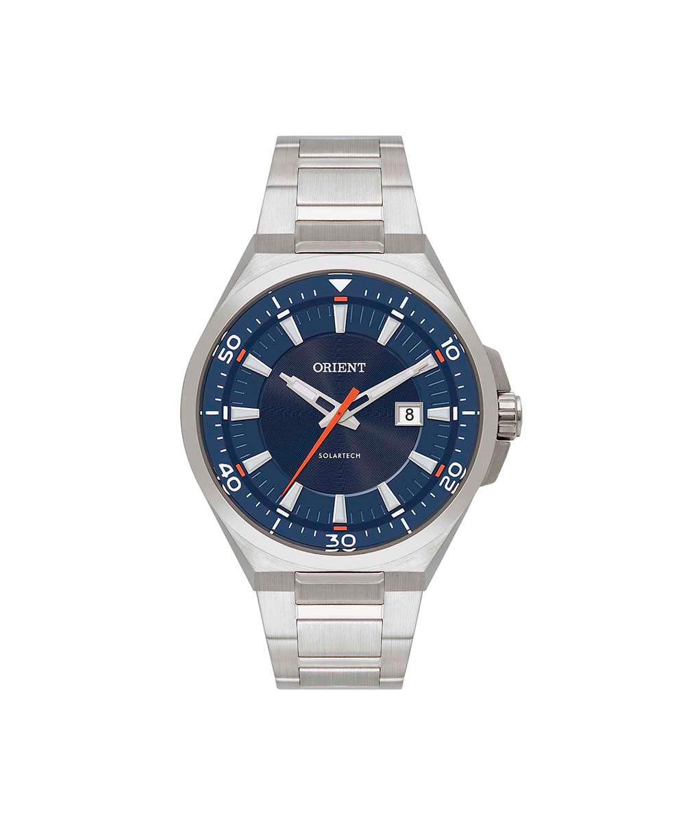 relógio masculino orient analógico calendário mbss1502d1sx prateado