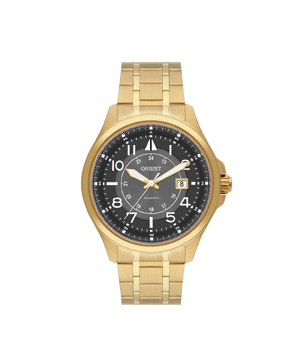 relógio masculino orient analógico calendário mgss1296p2kx dourado