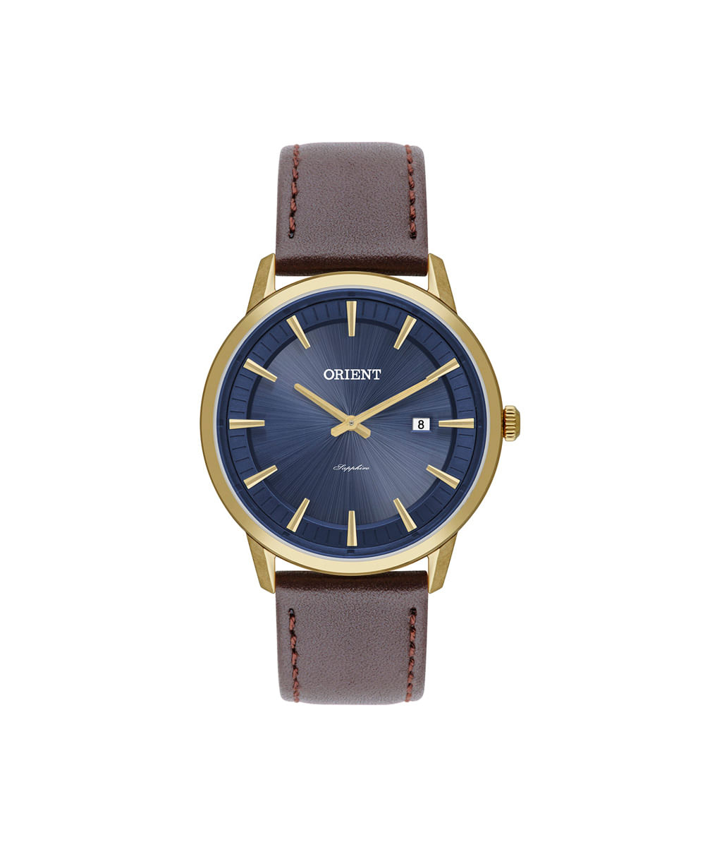 relógio masculino orient analógico calendário mgsc1017d1nx dourado